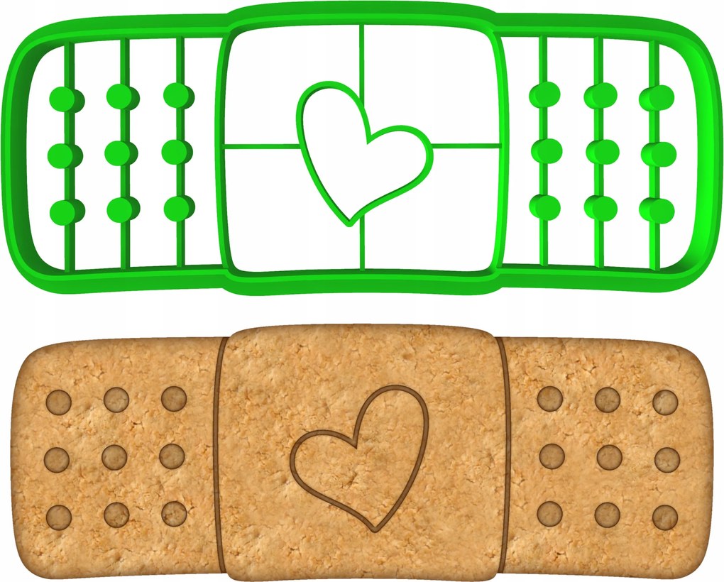 Mézeskalács lyukasztó Orvostudomány kötszer szív Tapasz 11cm