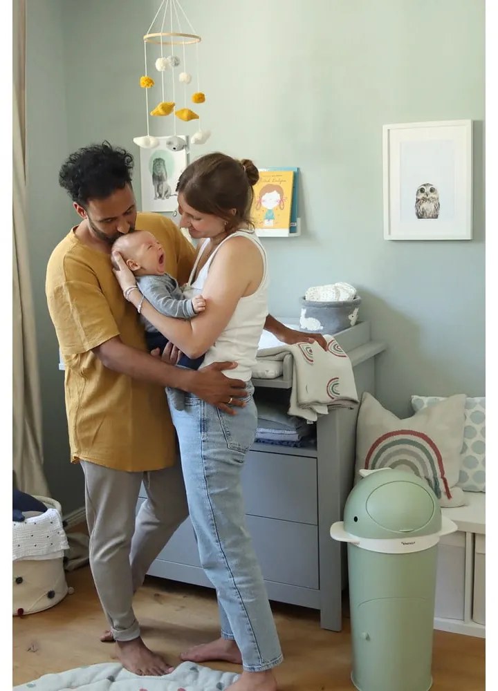 Zöld műanyag szemetes pelenkákhoz 25 l Whale – Kindsgut