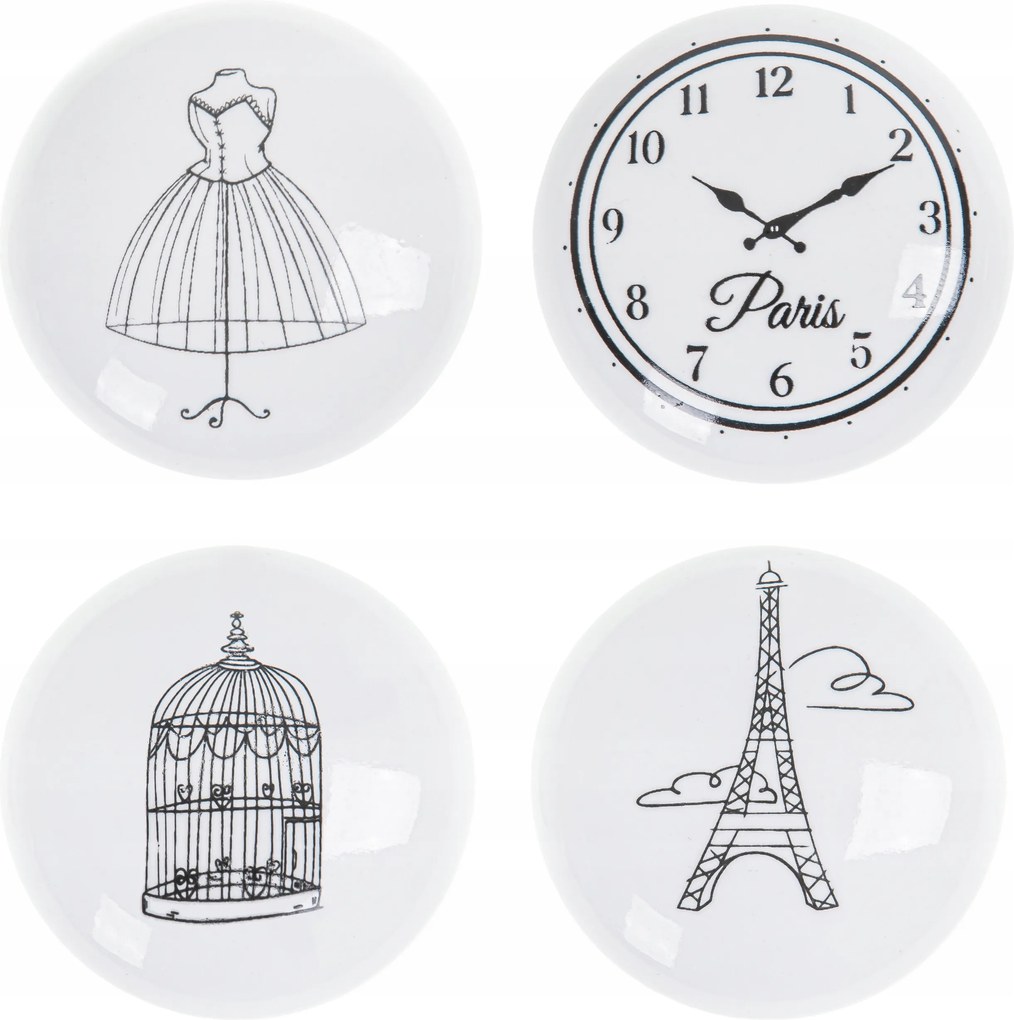 Paris Porcelán Gomb Készlet 4 db-os