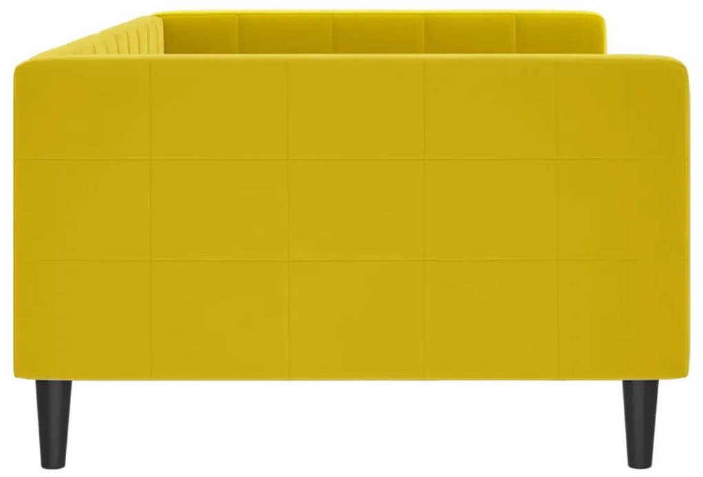 sárga bársony kanapéágy 100 x 200 cm
