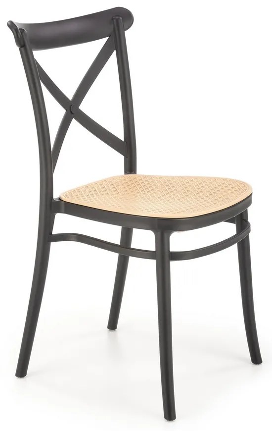 Nikola étkezőszék, rattan / fekete