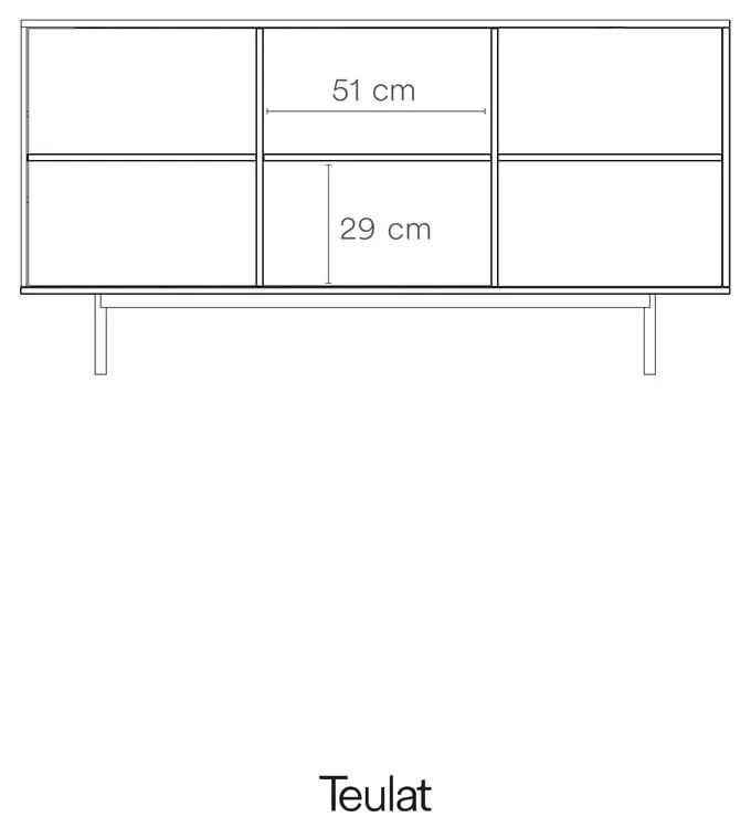Fehér alacsony komód 159x80 cm Sierra – Teulat