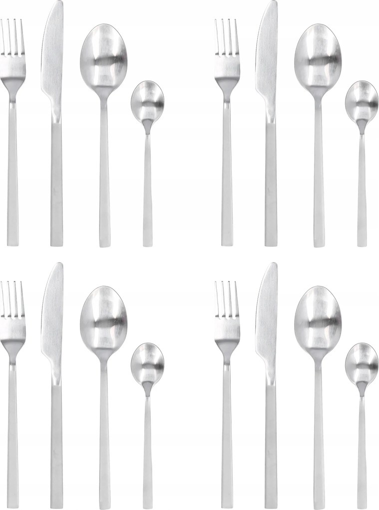 Evőeszköz szett 4 személyes acél étkészlet 16 db-os matt