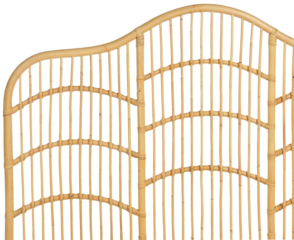 Világosbarna rattan franciaágy 160 x 200 cm DOMEYROT Beliani