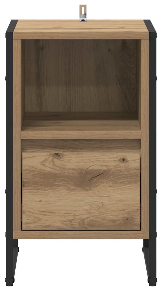 vidaXL Éjjeli asztal fiókkal Művészi tölgy 39,5 x 30 x 50 cm Faanyag