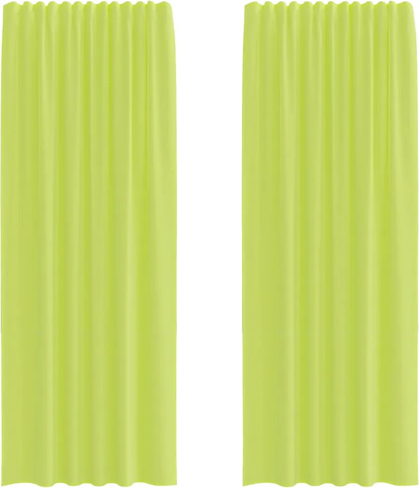 vidaXL 2 db almazöld fátyolfüggönyök rúd zsebekkel 140x260 cm