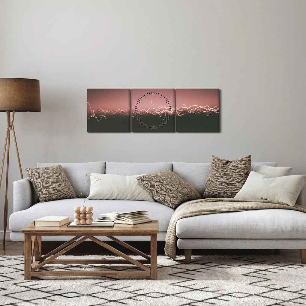 Absztrakt kép (órával) (90x30 cm)