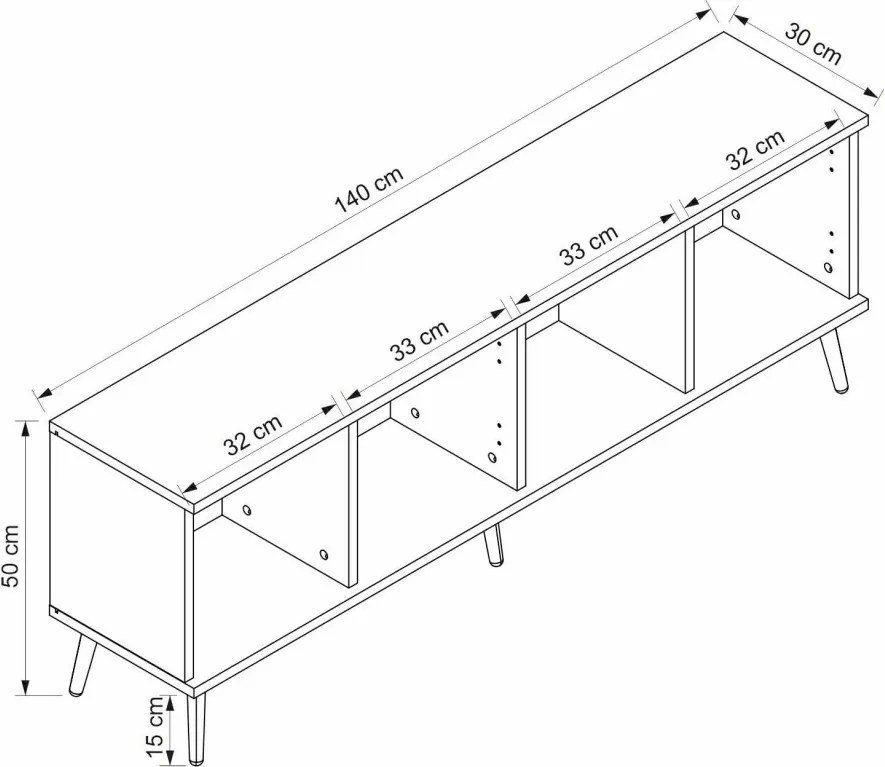 Clera TV-állvány, 140 cm