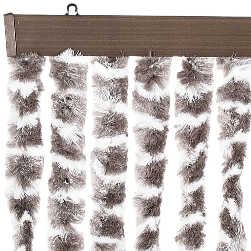 tópszínű és fehér zsenília rovarfüggöny 100 x 200 cm