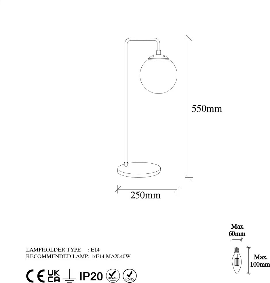 Viran fém éjjeli lámpa, Ø15 cm – TR942FLG1342