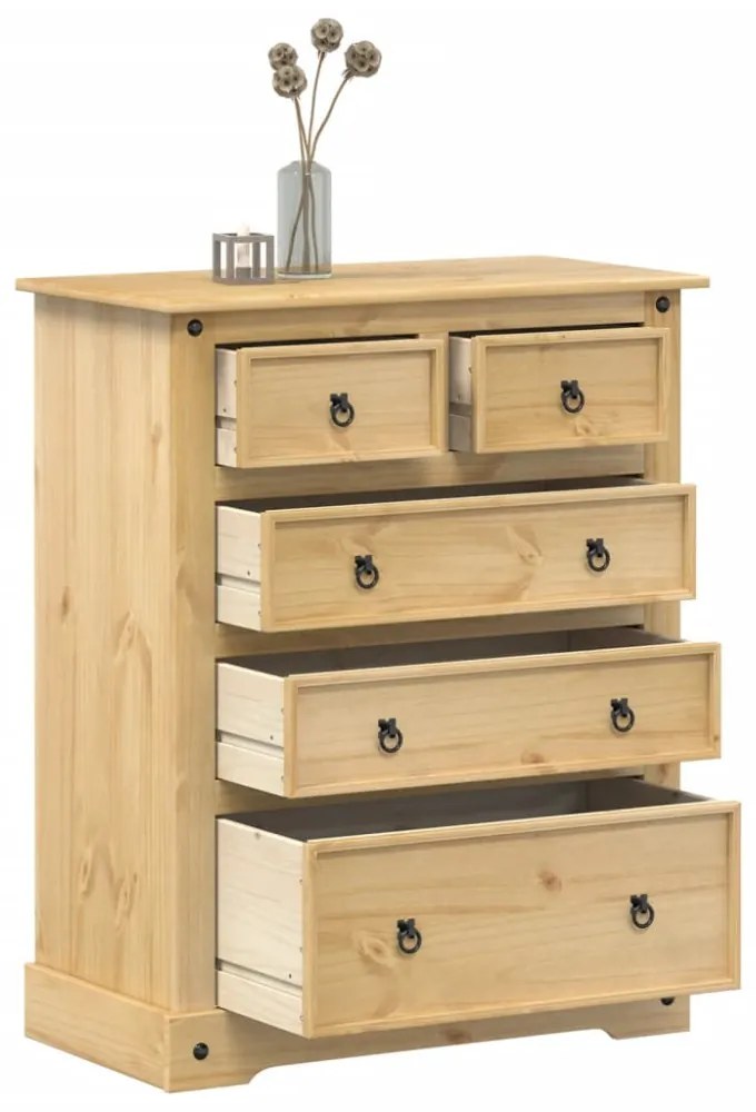 Corona tömör fenyőfa komód 92x48x114 cm