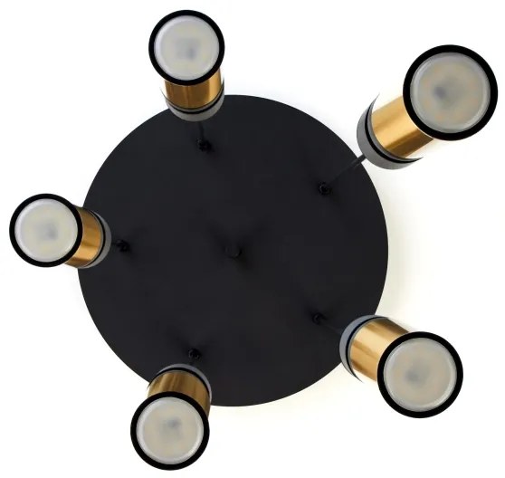 Jupiter 2017 - Csillár zsinóron ALAS 5xGU10/10W/230V arany/fekete