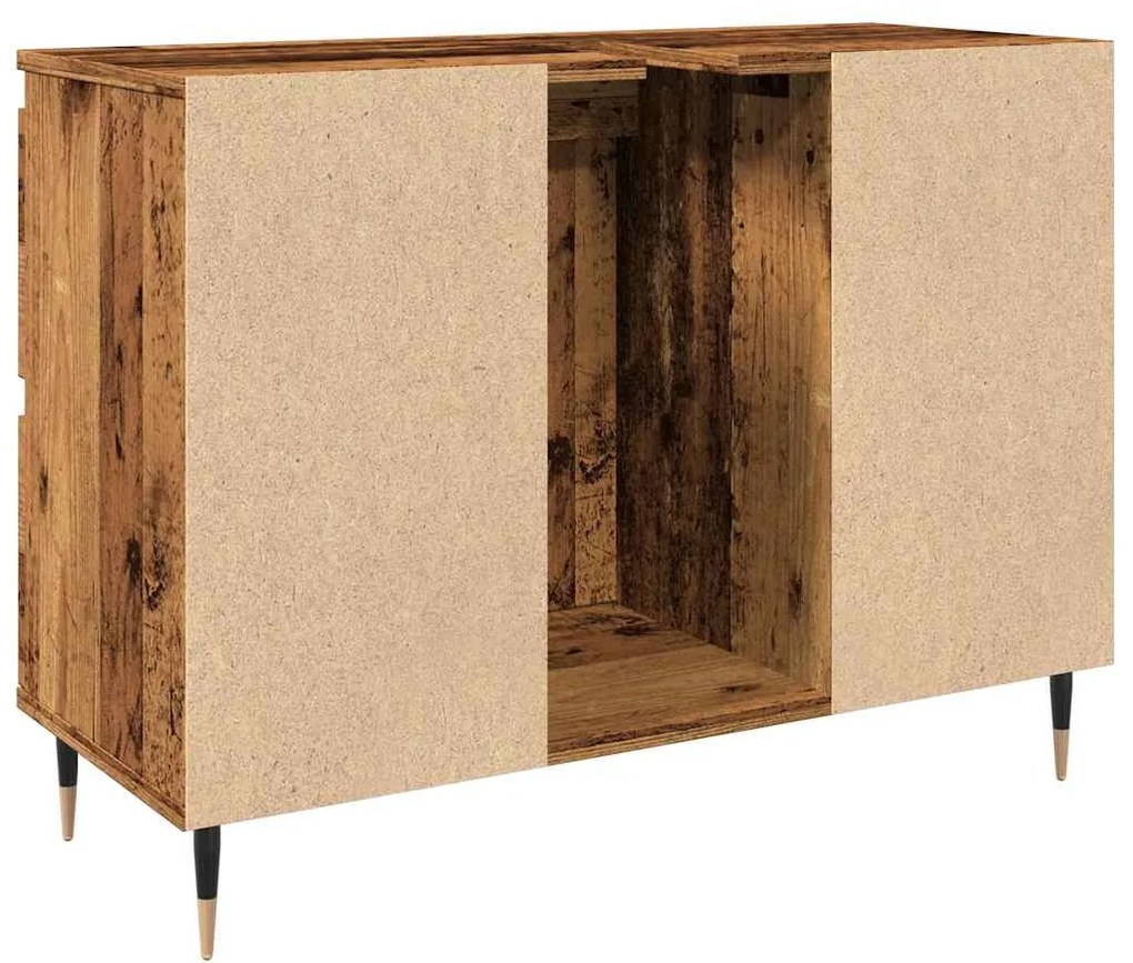 antik fa színű szerelt fa mosdószekrény 80 x 33 x 60 cm