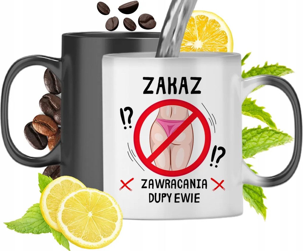 Varázsbögre Évának Fekete Matt Nyomtatott Képpel 330ml