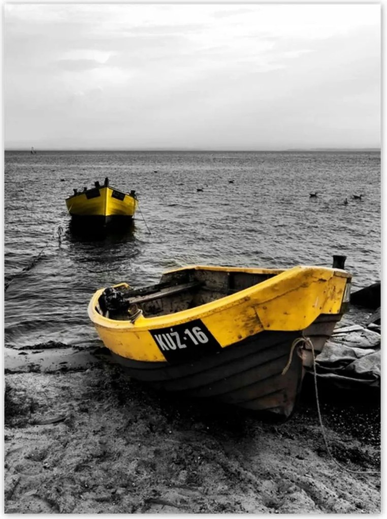 Poszterek 100x135 Csónakok a balti tengerparton