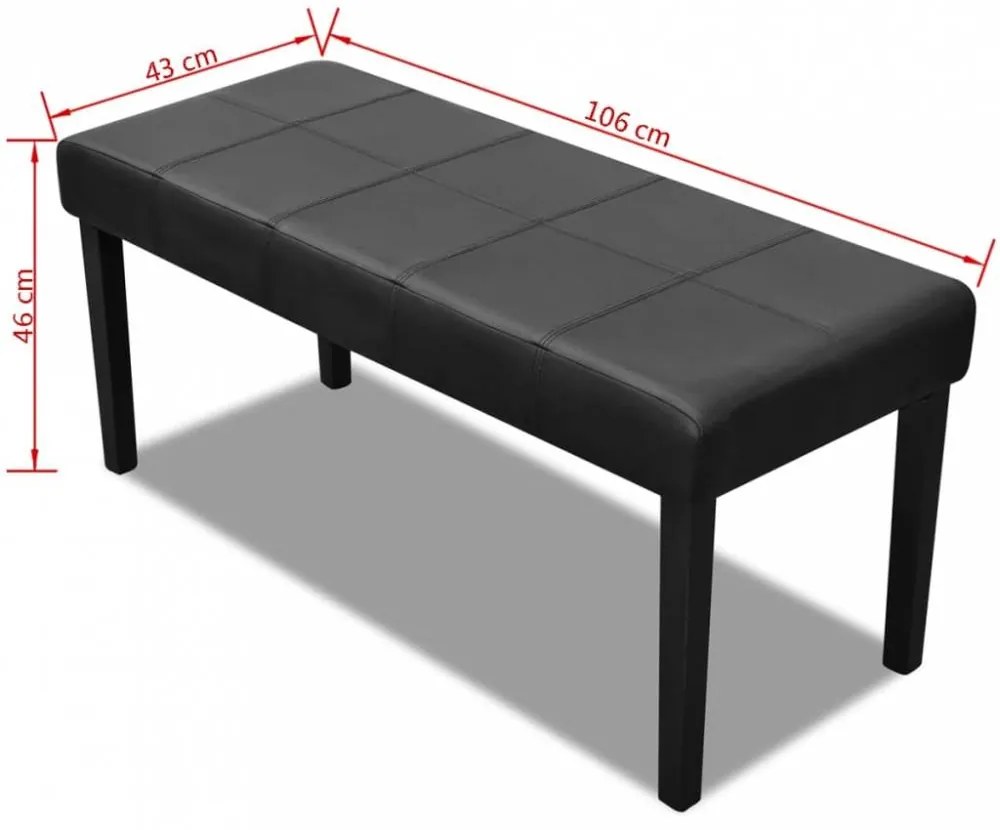 Fekete Kiváló Minőségű Műbőr Tároló láda / Pad