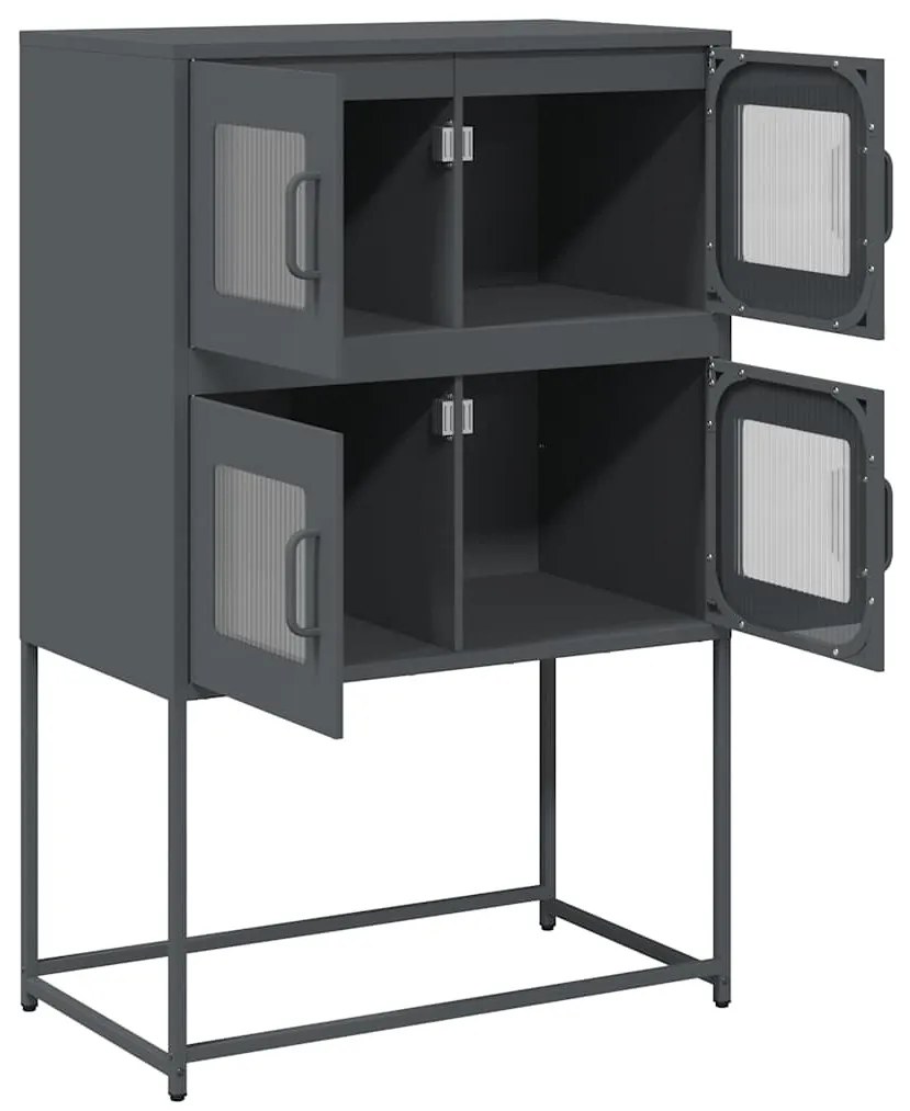 Highboard antracit 68x39x107 cm Acél
