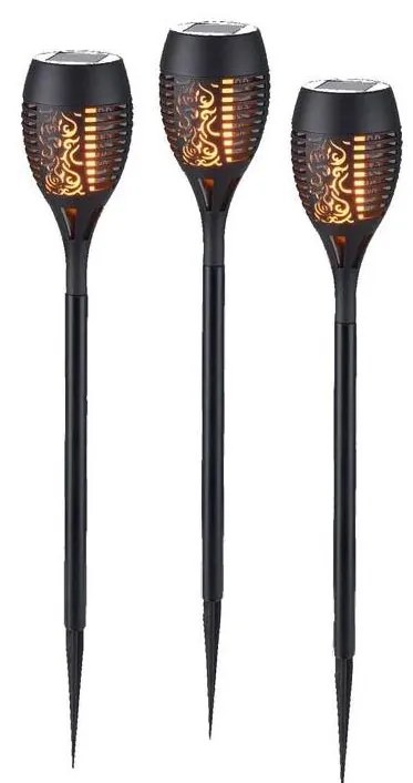 JUST LIGHT. JUST LIGHT. 19106-18-3 - 3x LED napelemes lámpa FACKEL LED/0,24W/1,2V fekete W4575