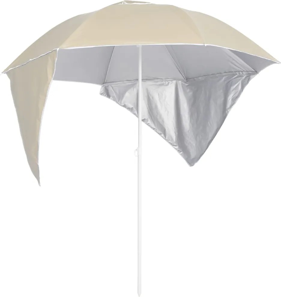 vidaXL homokszínű strandnapernyő oldalfalakkal 215 cm