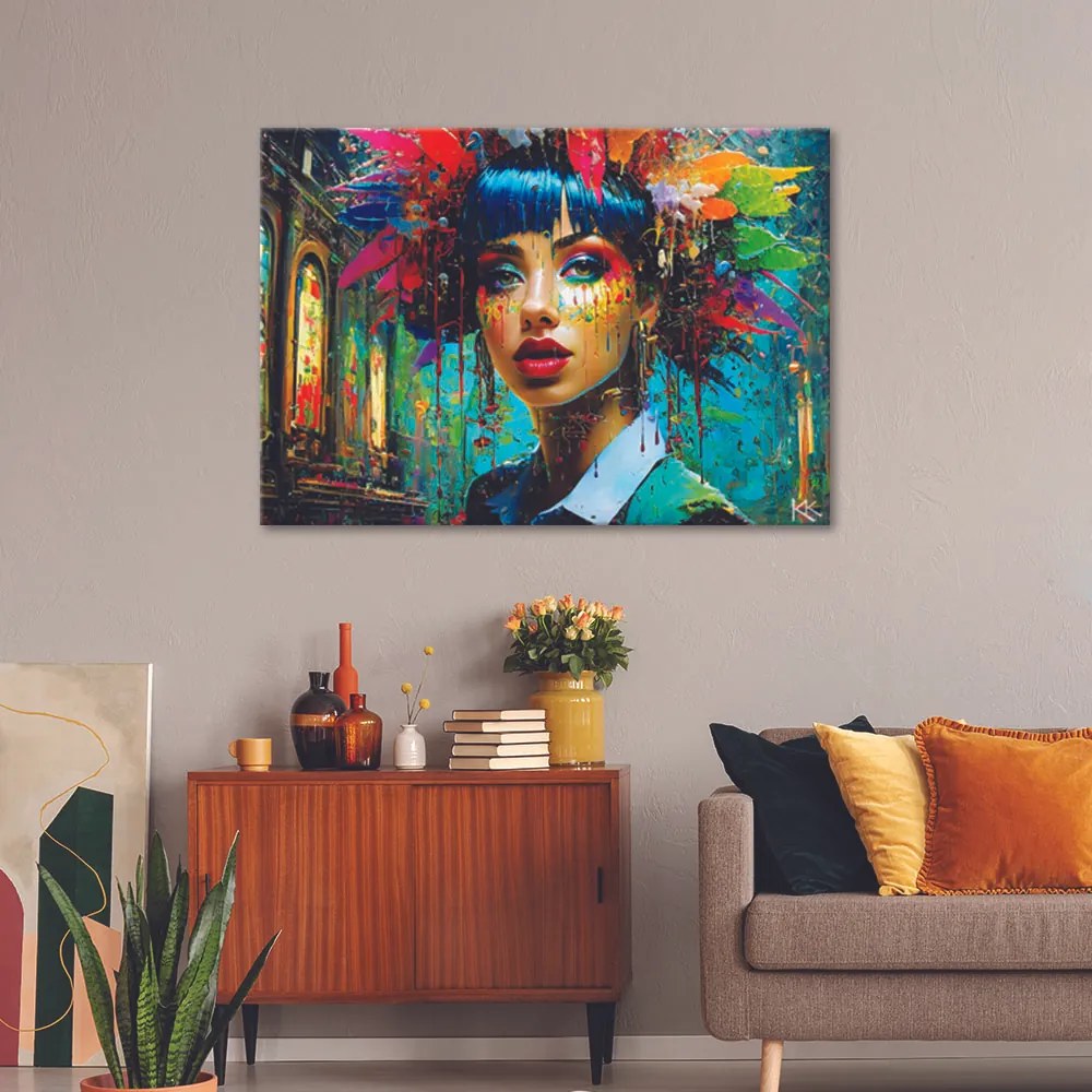 Gario Vászonkép Absztrakt színes nő Méret: 120 x 80 cm