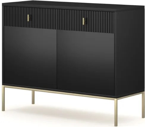 Komód fekete színben 2 ajtó/2 fiók. MAGGIORE