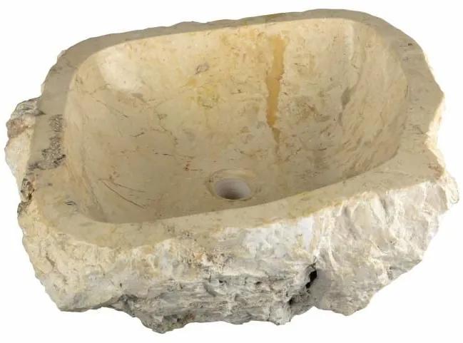 DIVERO Mosdókagyló természetes kő TORTONA 45 x 35 cm