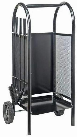 Kandalló kosár/szerszámos kocsi 82,5 cm, acél 3részes szett