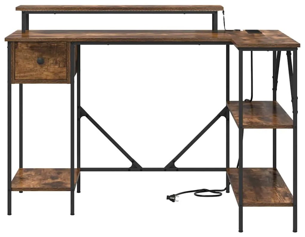 Asztal fiókkal Füstölt tölgy 120 x 79 x 86.5 cm Faanyag