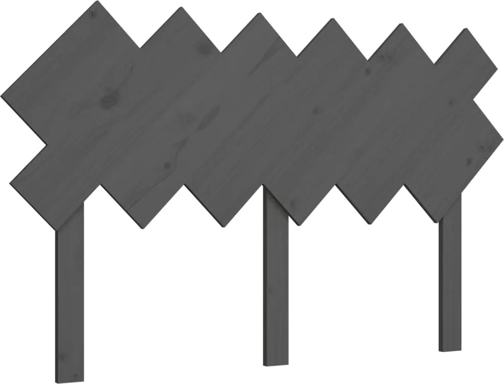 vidaXL szürke tömör fenyőfa ágyfejtámla 132x3x81 cm