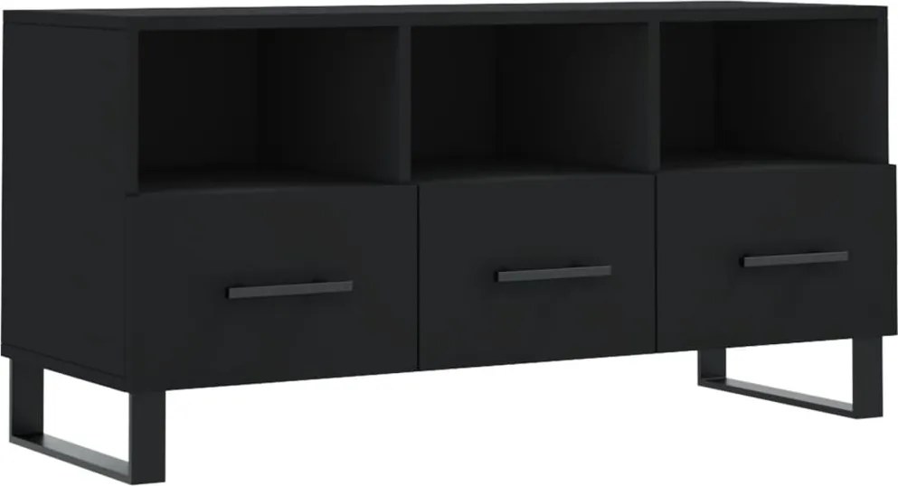 vidaXL fekete szerelt fa TV-szekrény 102 x 36 x 50 cm