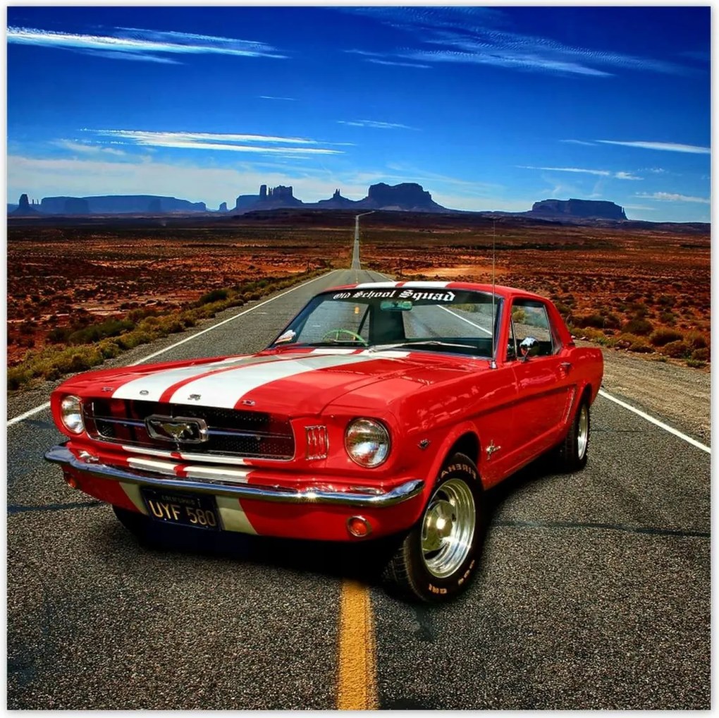 Poszter 70x70 Piros Ford Mustang Usa