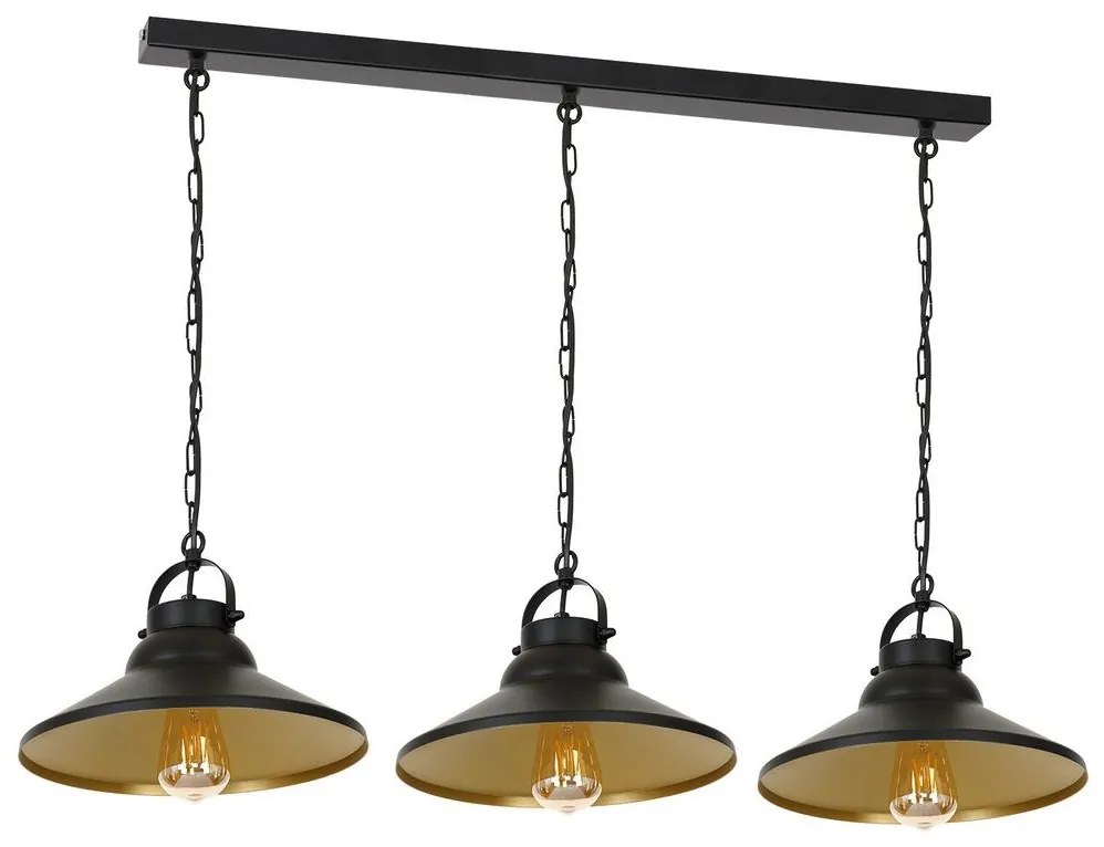 Csillár láncon IRON 3xE27/60W/230V