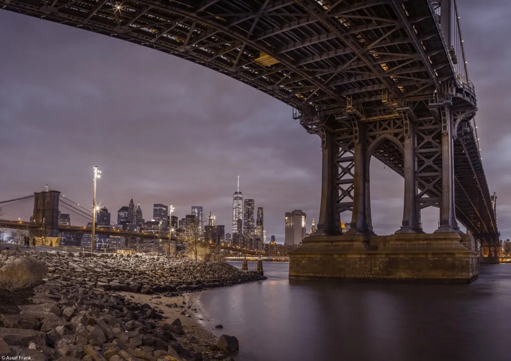 Poszter 29,7x21cm Manhattan híd és New York panoráma 2, Assaf Frank