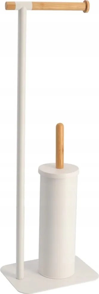 Állvány Kefével Fürdőszoba Wc Szett Fehér 2IN1