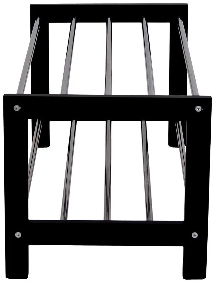 Padova cipőtartó fekete fa, 2 polc in steel 78x34 cm