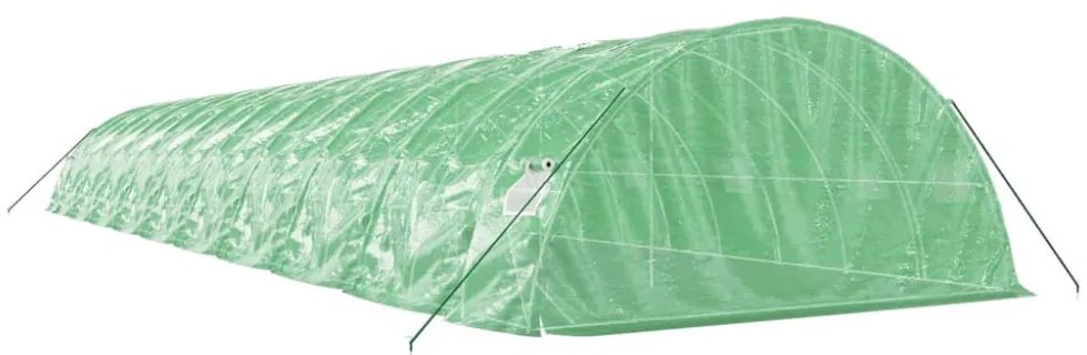 zöld acélvázas melegház 100 m² 20 x 5 x 2,3 m