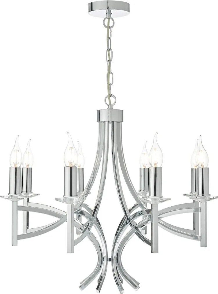 DAR LIGHTING LYO0850 LYON Kristály Csillár Csiszolt króm E14 IP20