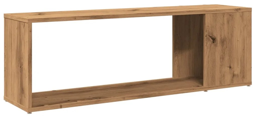kézműves tölgy színű szerelt fa TV-szekrény 100x24x32 cm
