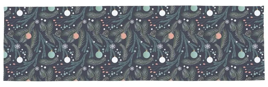 Christmas Deco pamut asztali futó karácsonyi mintával, 140 x 40 cm - Butter Kings