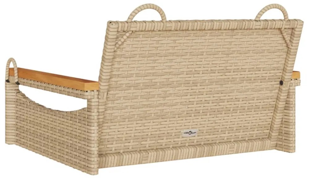 bézs polyrattan hintapad 63 x 62 x 40 cm