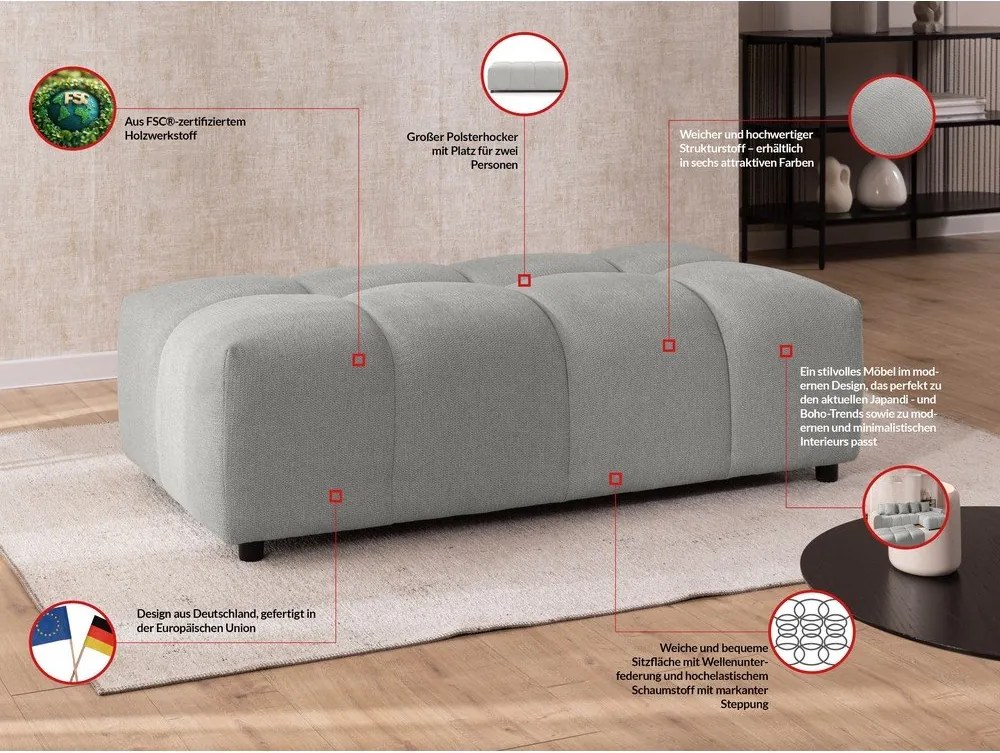 Világosszürke lábtartó Albane – Ropez