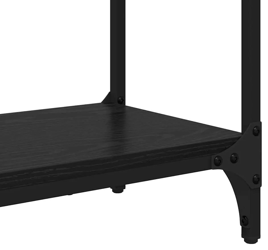 vidaXL Konzolasztal Fekete tölgy 88,5 x 30 x 75 cm Faanyag