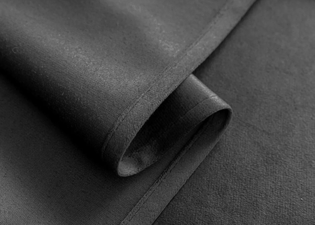 Sötétszürke fényzáró függöny VELVET 140x250 cm Felfüggesztés: Fém gyűrűk