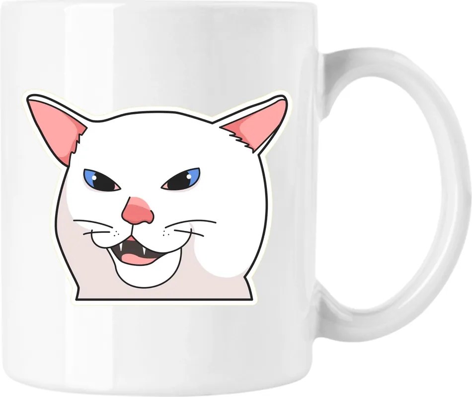 Bögre Cica Vicces Mém 10 Fehér 330ml