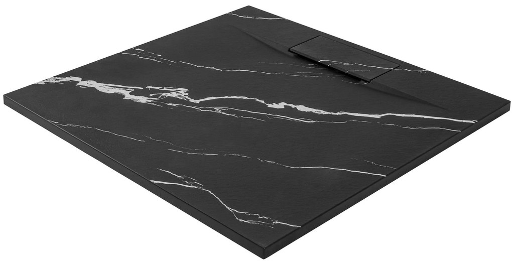 Zuhanytálca Bazalt CARRARA BLACK 90x90
