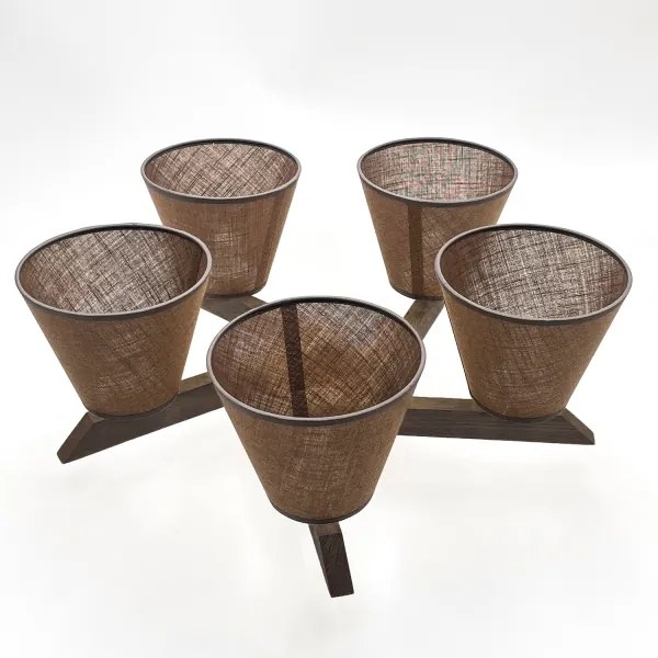 Brilagi - LED mennyezeti lámpa ANTHONY 5xE14/40W/230V dióbarna