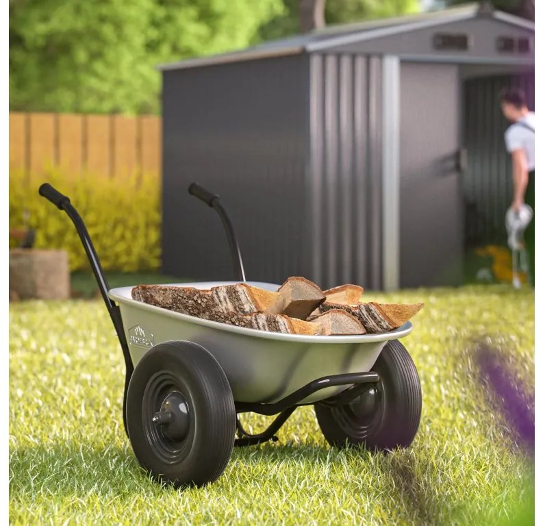 Gardebruk® Kerti talicska 100 l - stříbrný