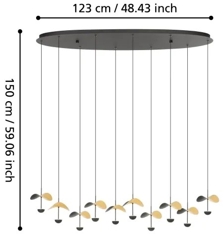 Eglo 390342 - LED Dimmelhető csillár zsinóron DRACERA 10xLED/2,3W/230V 3000K