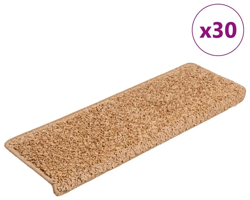 30 db bézs lépcsőszőnyeg 65 x 21 x 4 cm