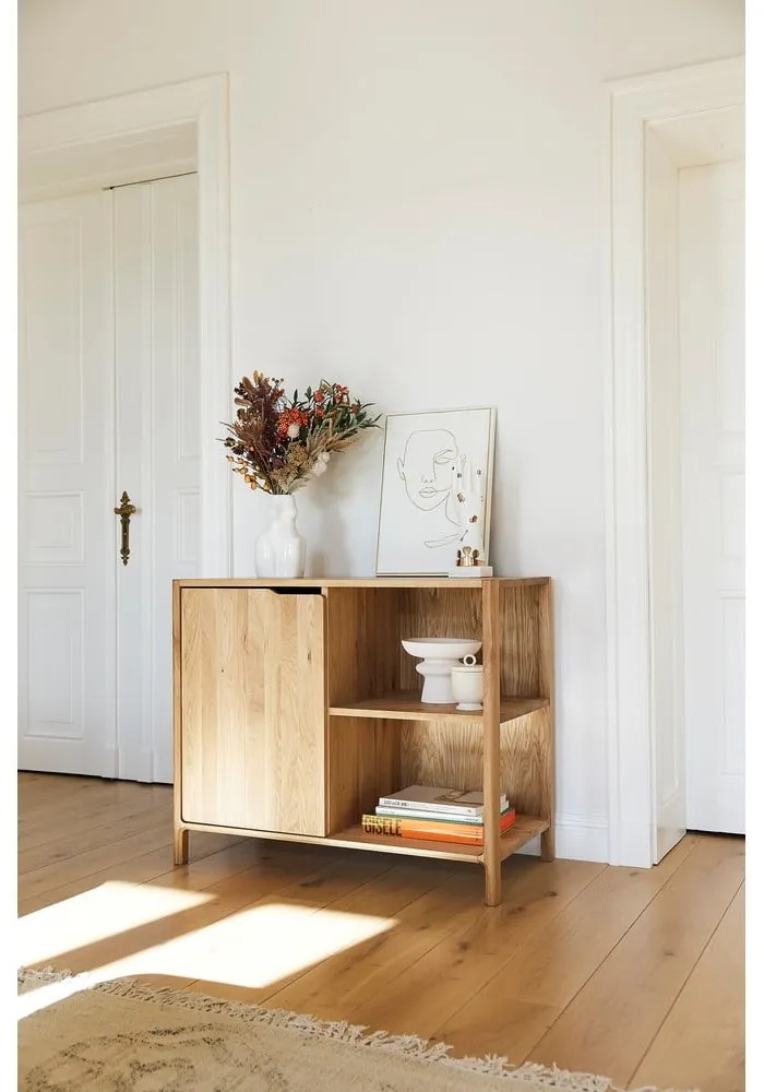 Natúr színű tölgyfa szekrény 95x80 cm Twig – The Beds